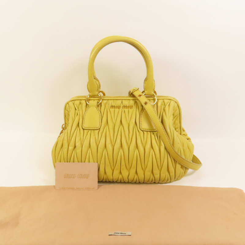 Miu Miu 羊皮皮革Matelasse Bag金扣手挽肩背兩用袋-12