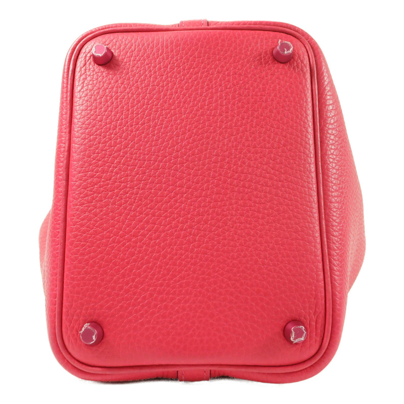 HERMES Clemence皮革Picotin PM手挽袋Rose Mexico-3