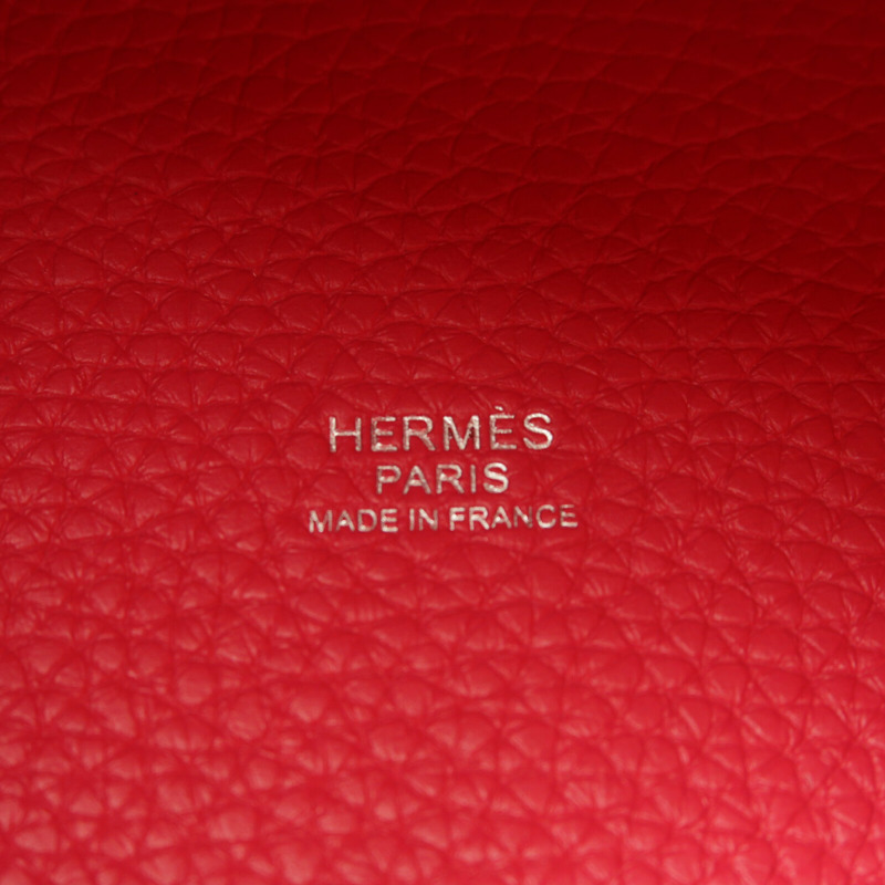 HERMES Clemence皮革Picotin PM手挽袋Rose Mexico-5