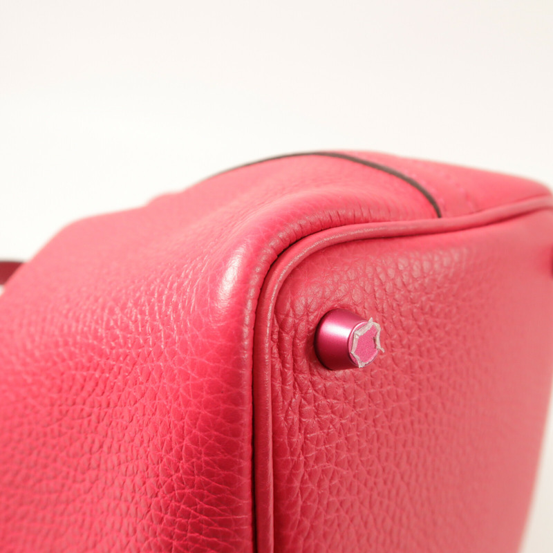 HERMES Clemence皮革Picotin PM手挽袋Rose Mexico-12
