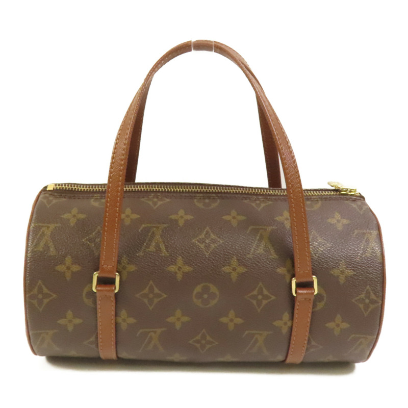 LOUIS VUITTON Monogram Papillon金扣手挽袋棕色-1