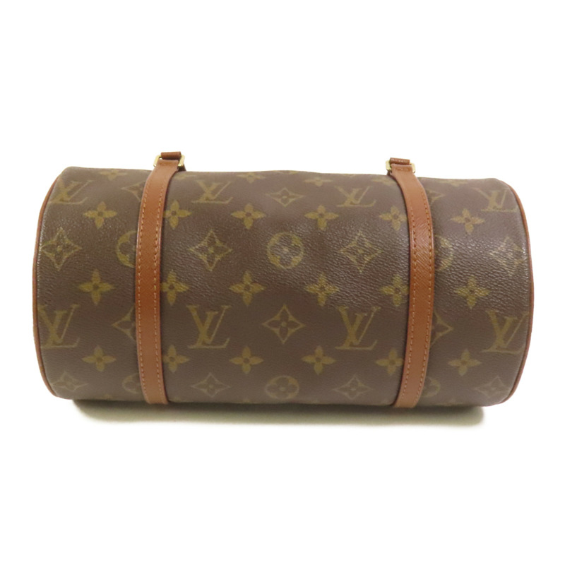 LOUIS VUITTON Monogram Papillon金扣手挽袋棕色-3