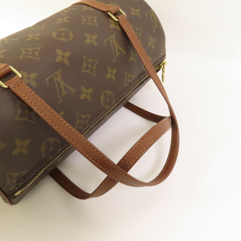 LOUIS VUITTON Monogram Papillon金扣手挽袋棕色-4