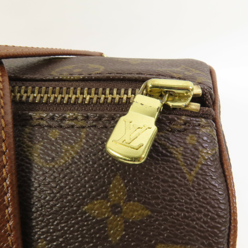 LOUIS VUITTON Monogram Papillon金扣手挽袋棕色-5