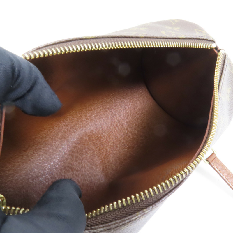 LOUIS VUITTON Monogram Papillon金扣手挽袋棕色-6