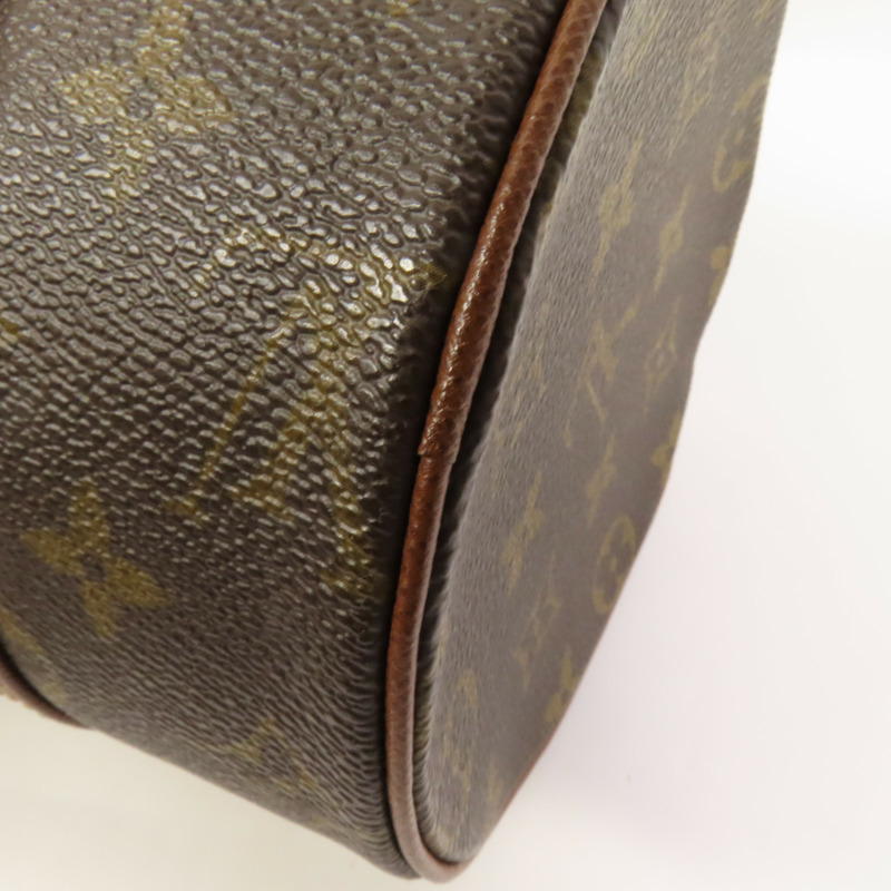 LOUIS VUITTON Monogram Papillon金扣手挽袋棕色-10