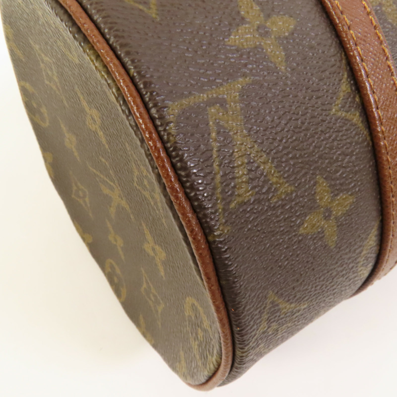 LOUIS VUITTON Monogram Papillon金扣手挽袋棕色-11