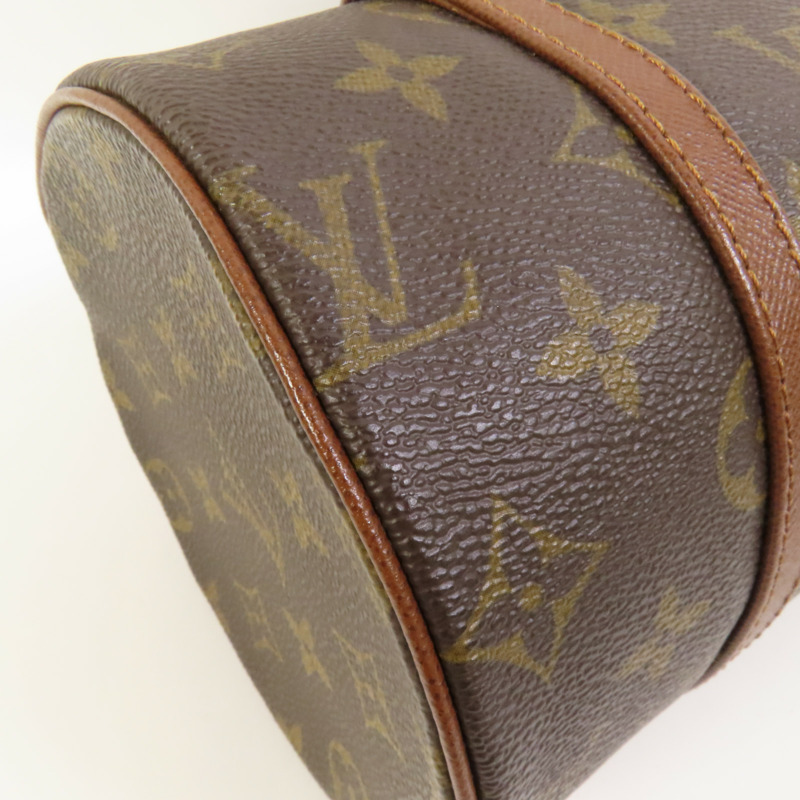 LOUIS VUITTON Monogram Papillon金扣手挽袋棕色-12