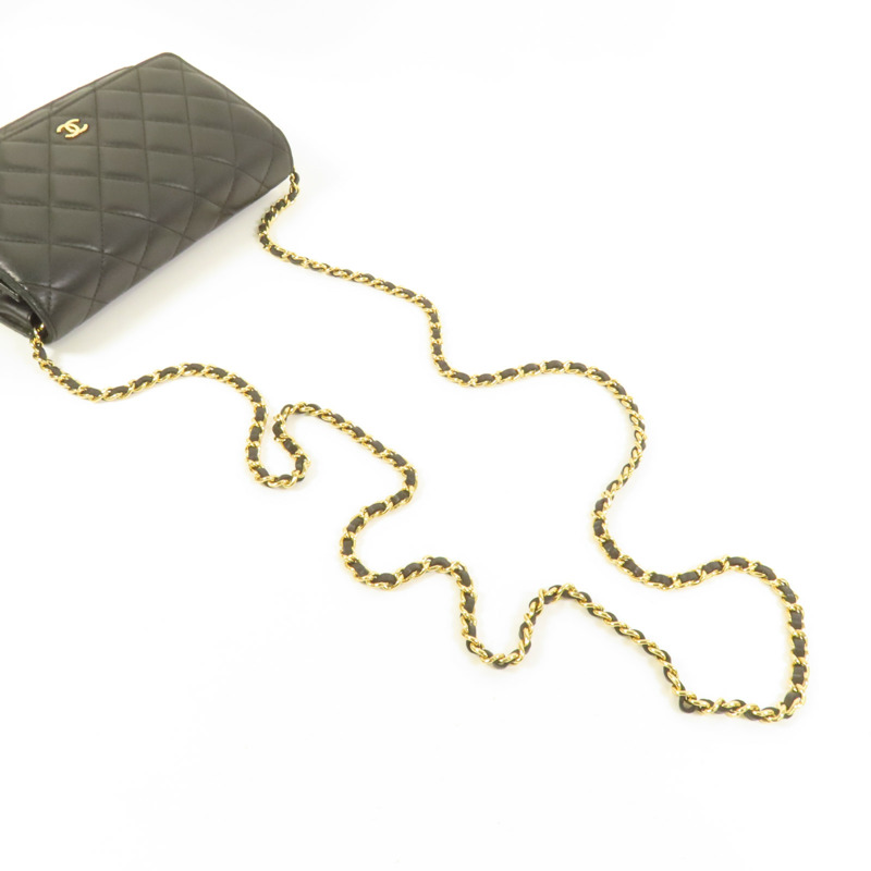 CHANEL 羊皮皮革WOC Wallet On Chain金扣鏈帶肩背袋-5