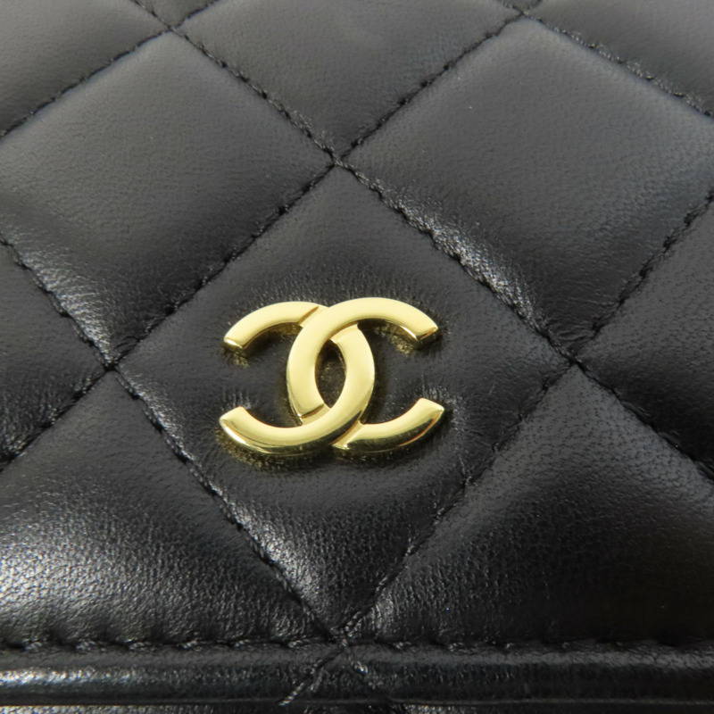 CHANEL 羊皮皮革WOC Wallet On Chain金扣鏈帶肩背袋-6