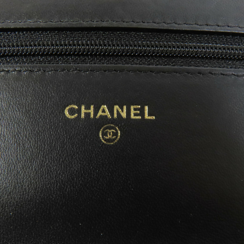 CHANEL 羊皮皮革WOC Wallet On Chain金扣鏈帶肩背袋-7