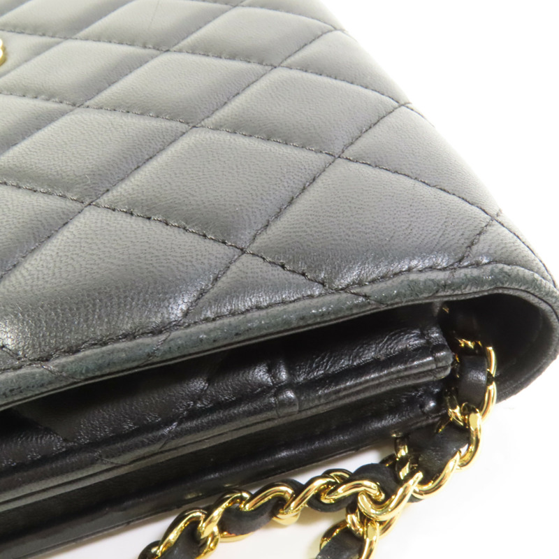 CHANEL 羊皮皮革WOC Wallet On Chain金扣鏈帶肩背袋-15