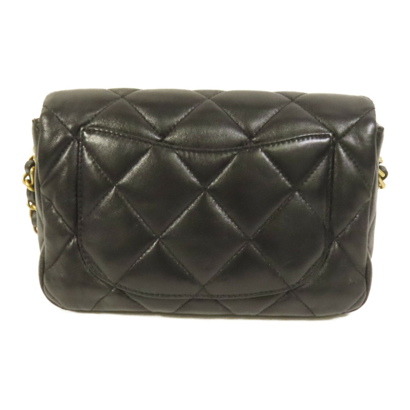 CHANEL 羊皮皮革Chain Shoulder金扣鏈帶肩背袋-1
