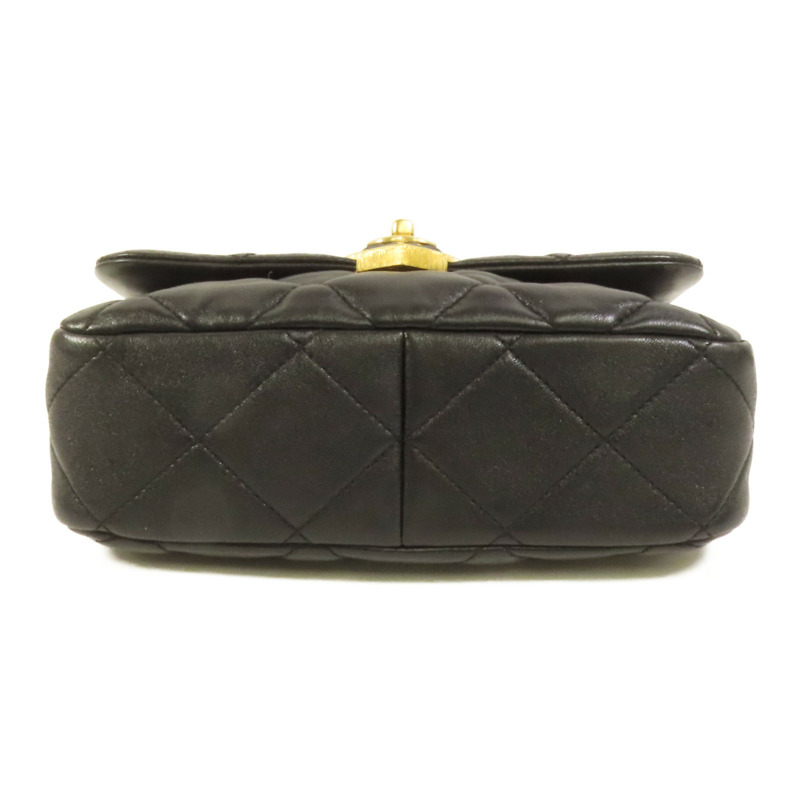 CHANEL 羊皮皮革Chain Shoulder金扣鏈帶肩背袋-3