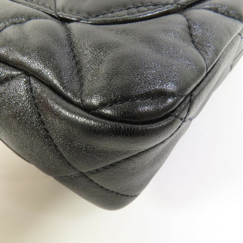 CHANEL 羊皮皮革Chain Shoulder金扣鏈帶肩背袋-9