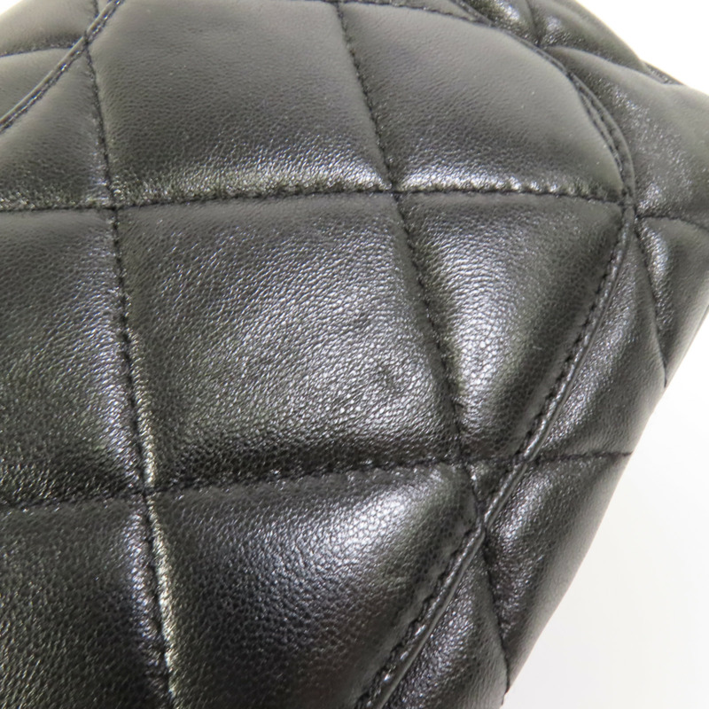CHANEL 羊皮皮革Chain Shoulder金扣鏈帶肩背袋-13