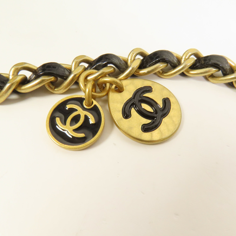 CHANEL 牛皮皮革Chain Shoulder金扣肩背袋-6