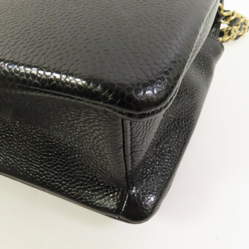 CHANEL 牛皮皮革Chain Shoulder金扣肩背袋-11