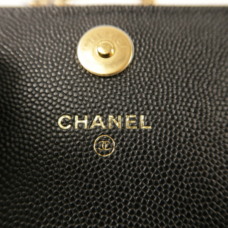 CHANEL 牛皮皮革Wallet On Chain金扣鏈帶肩背袋-5