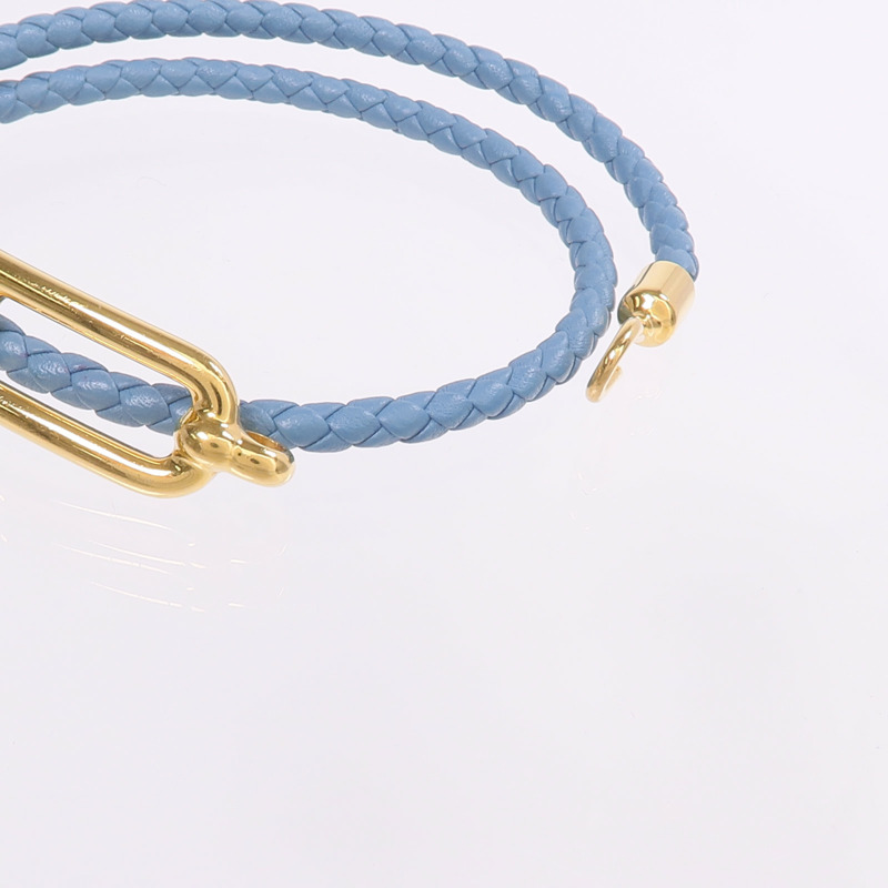 HERMES Swift皮革Roulis Double Tour金扣手帶手帶-5