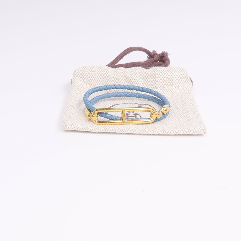 HERMES Swift皮革Roulis Double Tour金扣手帶手帶-8