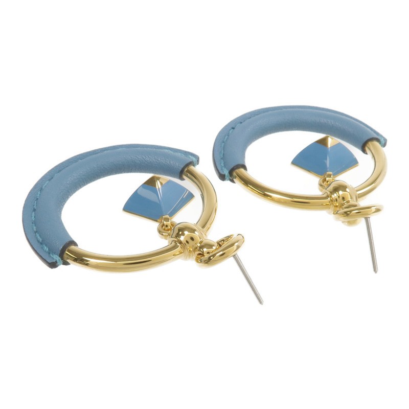 HERMES 金屬/Swift皮革Loop Medor Earrings耳環-3