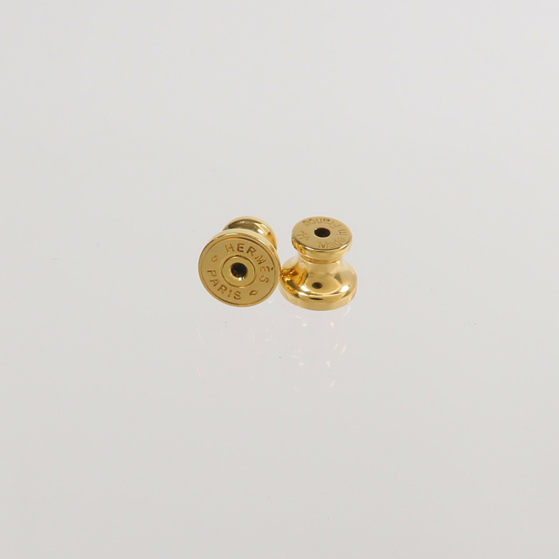 HERMES 金屬/Swift皮革Loop Medor Earrings耳環-5
