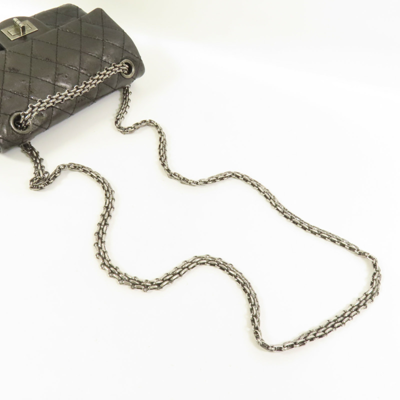 CHANEL 牛皮皮革2.55 20cm鏈帶肩背袋-5