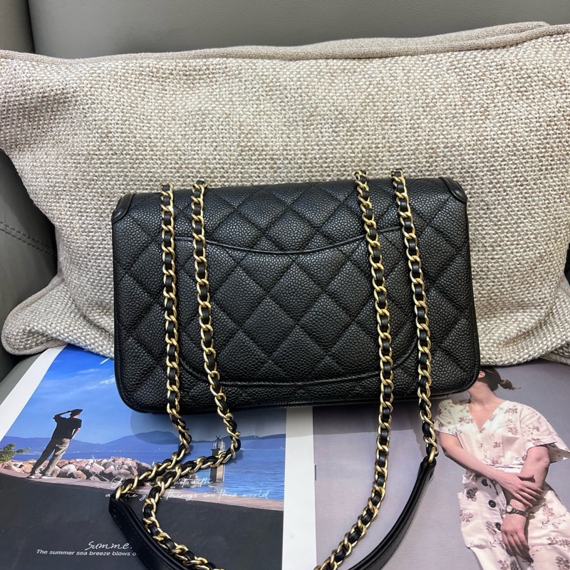 Chanel香奈兒黑金荔枝紋牛皮vanity-1