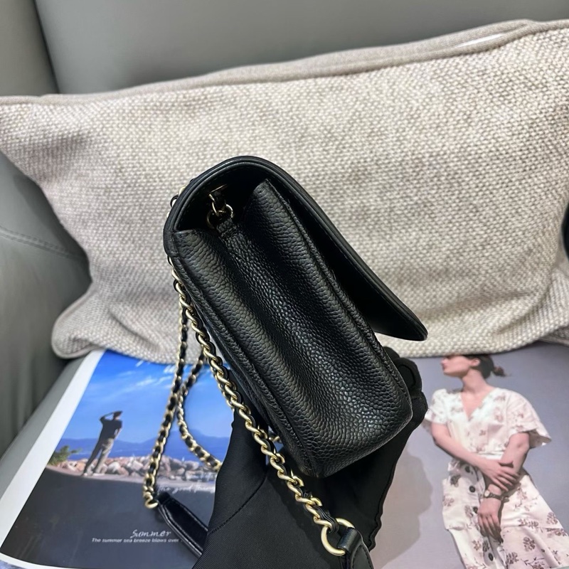 Chanel香奈兒黑金荔枝紋牛皮vanity-6