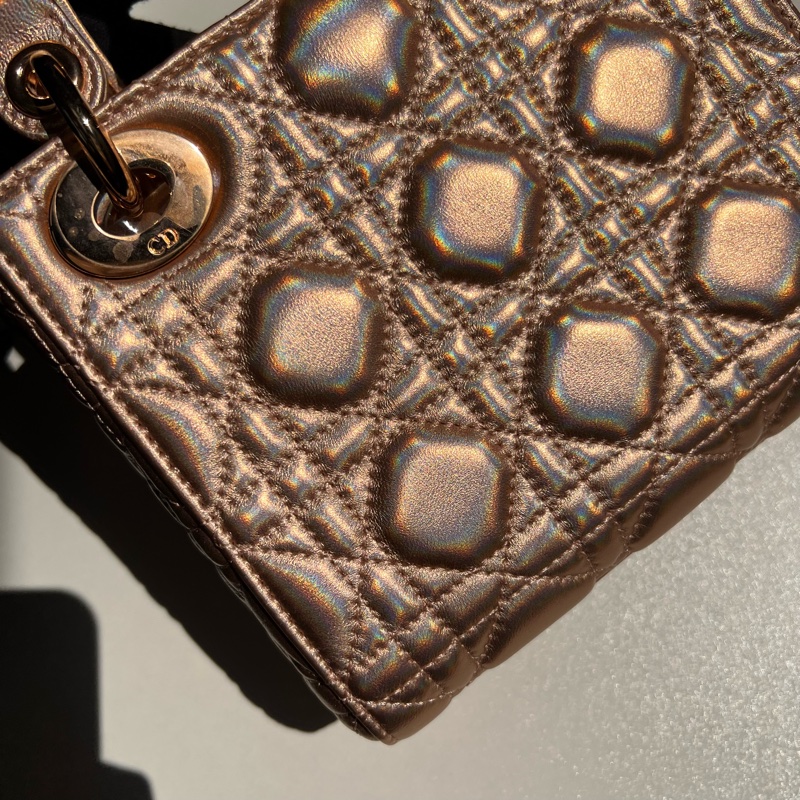 Dior三格香檳粉黛妃包-9