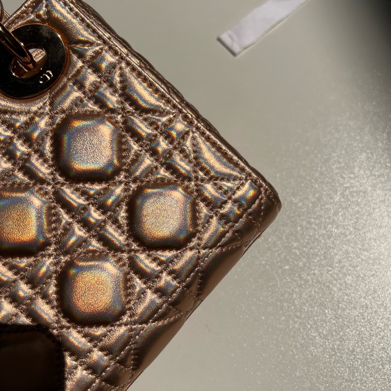 Dior三格香檳粉黛妃包-11