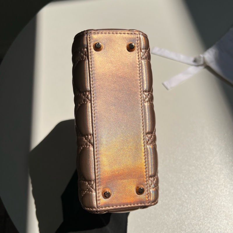 Dior三格香檳粉黛妃包-12