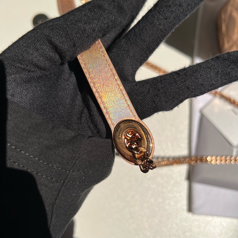 Dior三格香檳粉黛妃包-17