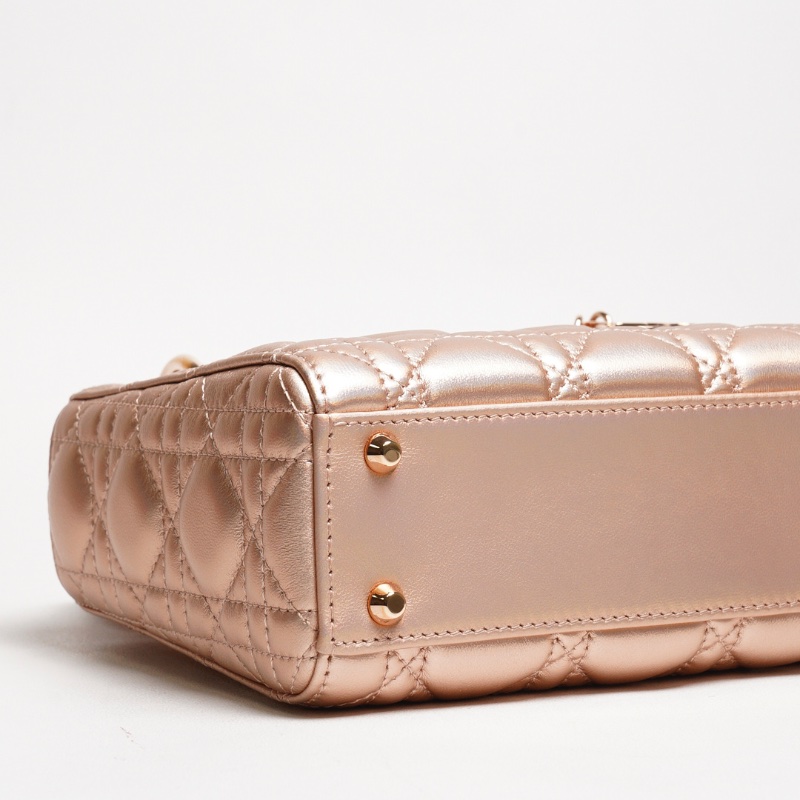 Dior三格香檳粉黛妃包-5