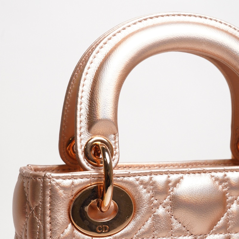 Dior三格香檳粉黛妃包-9