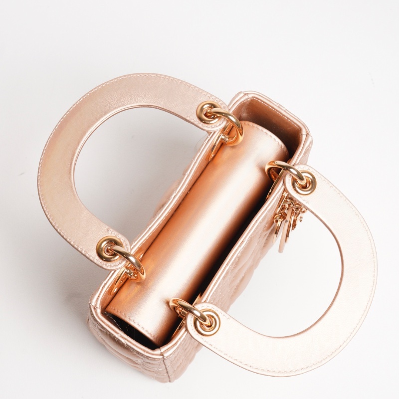 Dior三格香檳粉黛妃包-13