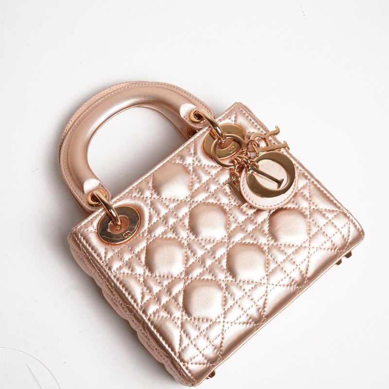 Dior三格香檳粉黛妃包-14