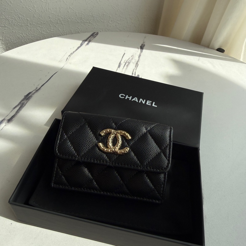 Chanel好看的短夾還能放零錢 小短夾小廢包剛好-0