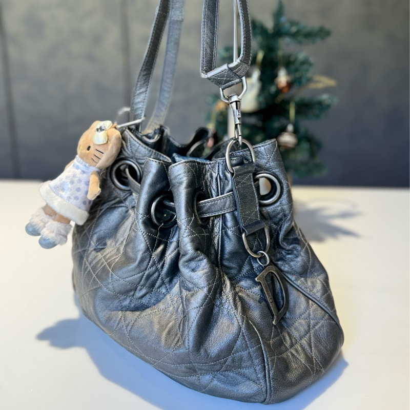 Dior Toujours 銀灰色大D餃子包-1