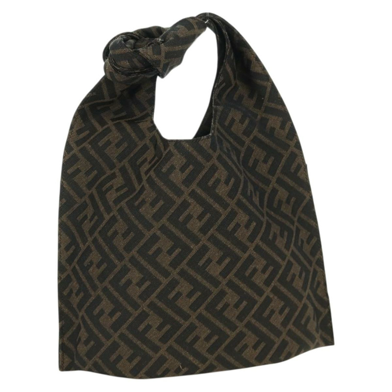 【日本直送】FENDI Zucca帆布Taroout手提包 棕色/黑色 正品 173118SM-1