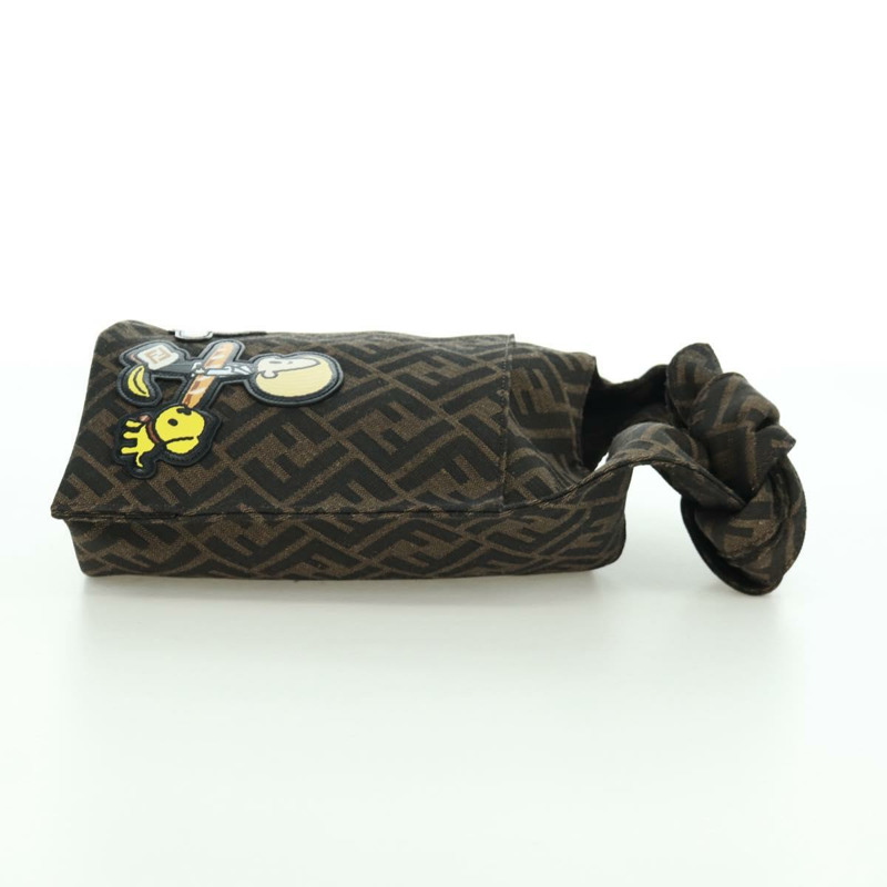 【日本直送】FENDI Zucca帆布Taroout手提包 棕色/黑色 正品 173118SM-2