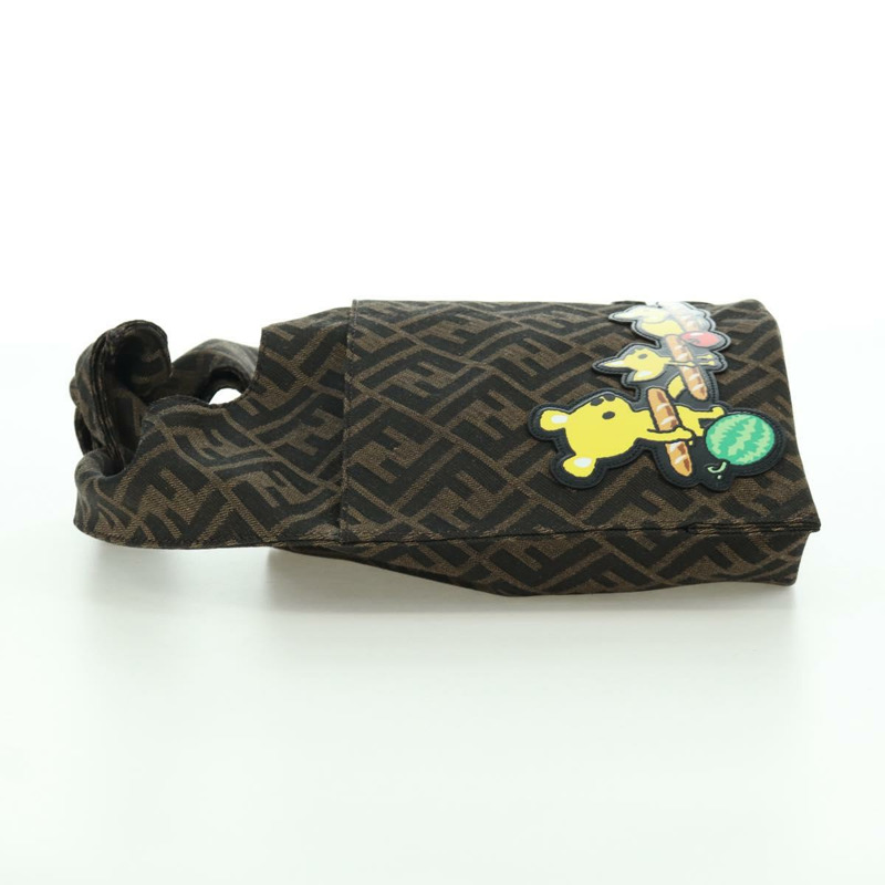 【日本直送】FENDI Zucca帆布Taroout手提包 棕色/黑色 正品 173118SM-3
