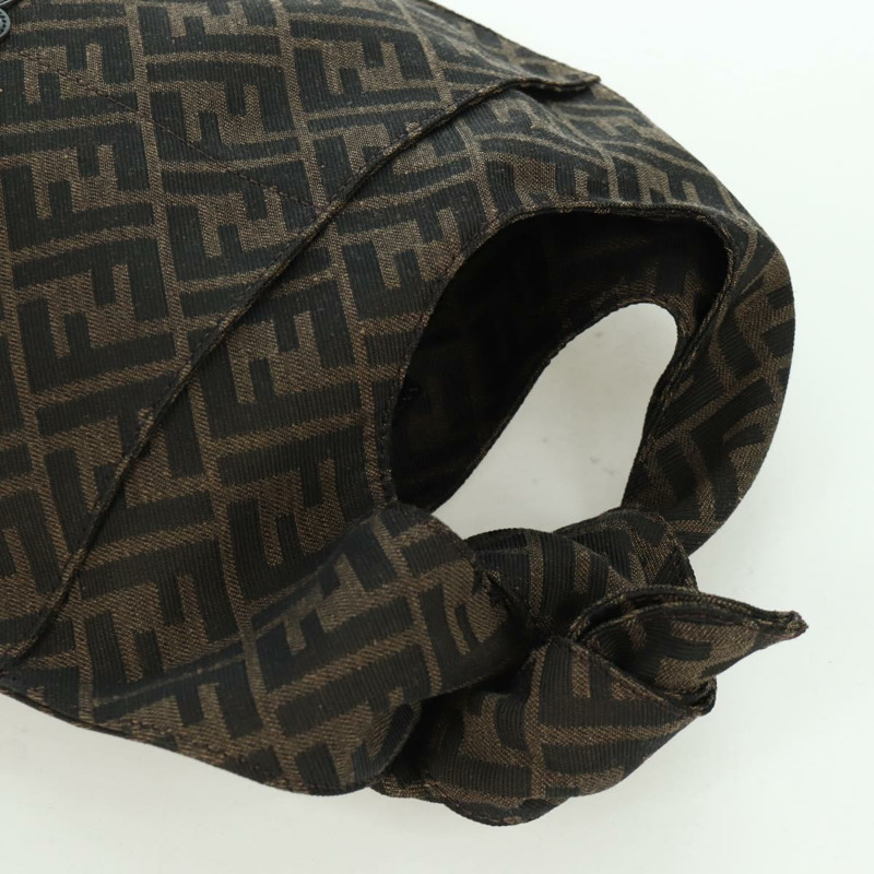 【日本直送】FENDI Zucca帆布Taroout手提包 棕色/黑色 正品 173118SM-5