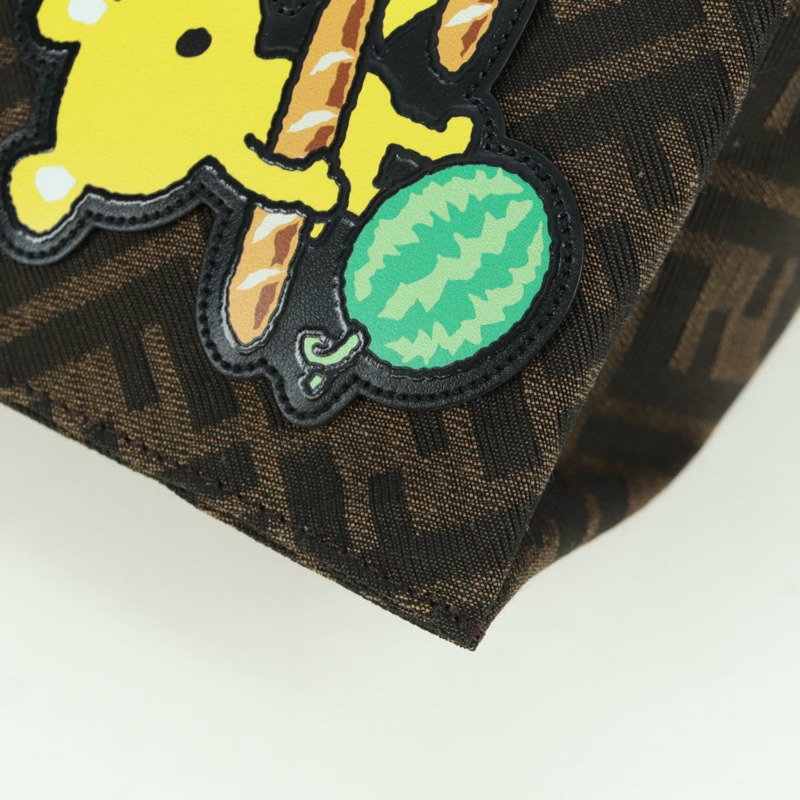 【日本直送】FENDI Zucca帆布Taroout手提包 棕色/黑色 正品 173118SM-14