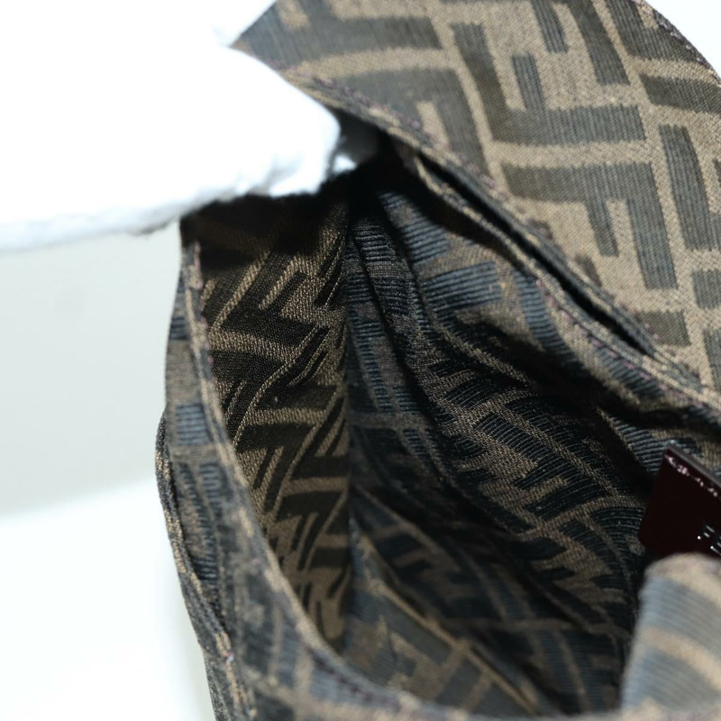 【日本直送】FENDI Zucca帆布Taroout手提包 棕色/黑色 正品 173118SM-23