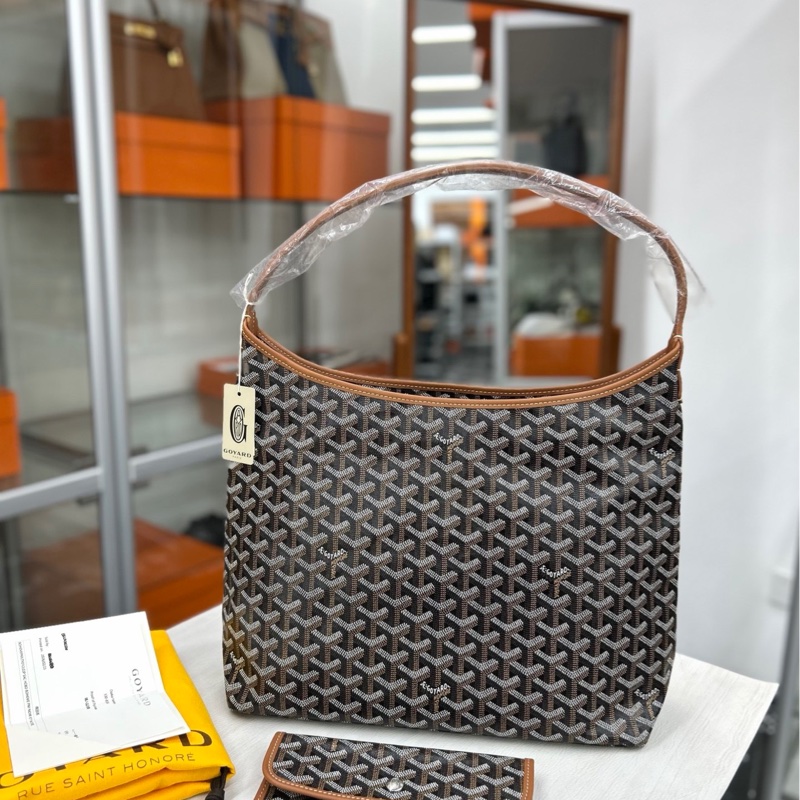 【全新】 Goyard 黑棕色Hobo PM單肩包-0