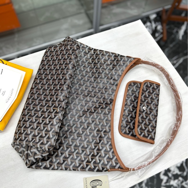 【全新】 Goyard 黑棕色Hobo PM單肩包-3