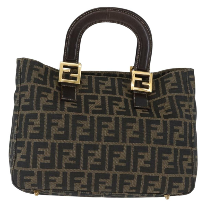 【日本直送】FENDI Zucca帆布手提包 棕色 黑色 正品 ka2934V-1