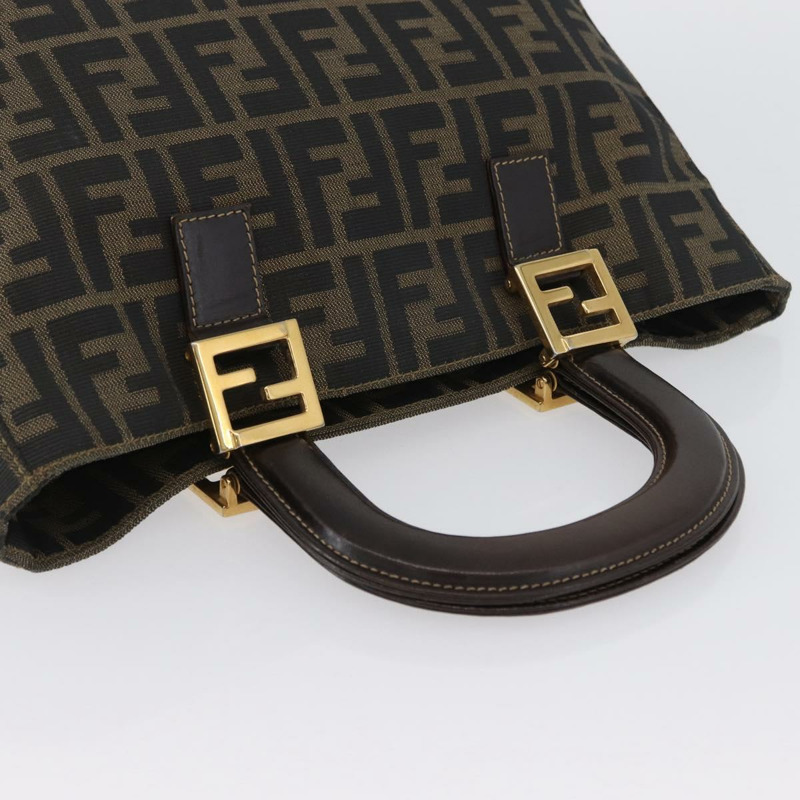 【日本直送】FENDI Zucca帆布手提包 棕色 黑色 正品 ka2934V-5